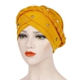 thumbnail image 1 of Teissuly Women Beading Braid India Hat Muslim Ruffle Chemo Beanie Turban Wrap Cap, 1 of 5