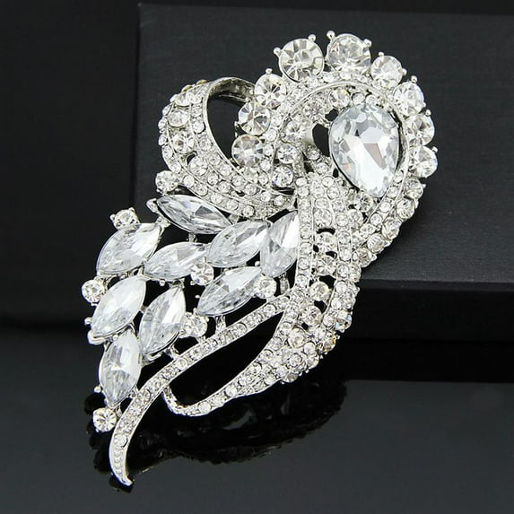 Teissuly Women Bridal Bouquet Rhinestone Crystal Brooch Pin Brooches