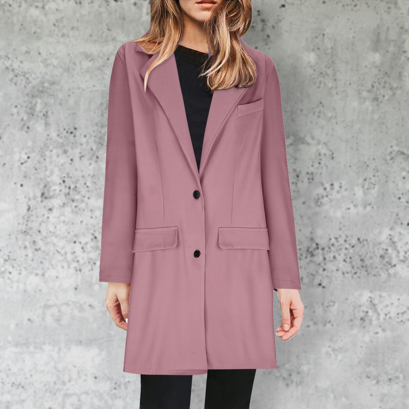 Teissuly Women Business Attire Solid Color Long Sleeve Single Breasted