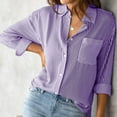 thumbnail image 1 of Teissuly Women Casual Fashion Sleeve Turndown Collar Button Print Blouses T-shirt, 1 of 6