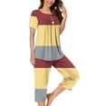 thumbnail image 1 of Teissuly Women Casual Round Neck Short Sleeve Blouse Fashion Pants Pajamas Suit, 1 of 5