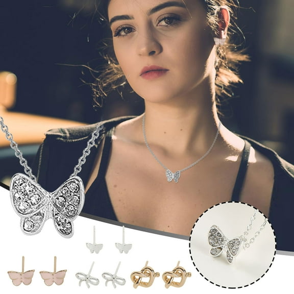 Teissuly Women Gift Set Earrings Necklace Chain Pendant Necklaces Jewelry