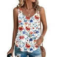 thumbnail image 1 of Teissuly Women Printing Sleeveless Round Neck Pullover Eyelet Tops Shirts Blouse, 1 of 6