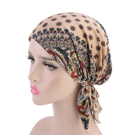 Teissuly Women Ruffle Chemo Hat Beanie Scarf Turban Wrap Cap YE