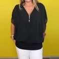 thumbnail image 1 of Teissuly Women Solid Short Sleeve V-Neck Pullover Chiffon Tops Shirts Blouse, 1 of 6