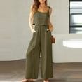 thumbnail image 1 of Teissuly Women's 2-piece Casual Suit Linen Shorts Sleeveless Top Vest Sleeveless Crewneck Top/Shirt Suit, 1 of 6