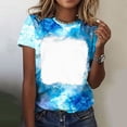 thumbnail image 1 of Teissuly Women's 2024 Casual Loose And Comfortable Gradient Round Neck Short-sleeved T-shirt, 1 of 6