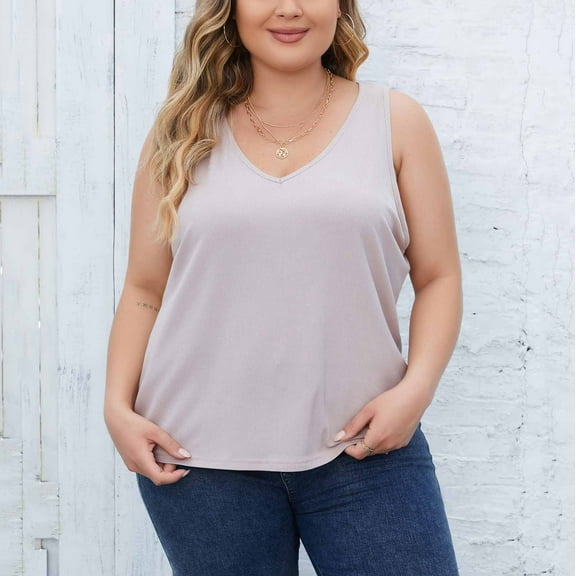 Teissuly Women's 2024 Summer Solid Color V-neck Thread Sports Large Size Tops For Outer Wear Bottoming Slim Short Tops