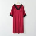 thumbnail image 1 of Teissuly Women's Casual And Fashionable Solid Color Large Round Neck Sleepwear Dress, 1 of 6