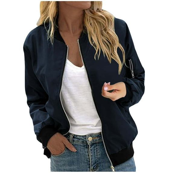 Teissuly Women's Casual Fashion Printed Pocket Zippered Coat