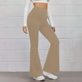 thumbnail image 1 of Teissuly Women's Casual Slim High Elastic Waist Solid Color Sports Yoga Flare Pants, 1 of 9