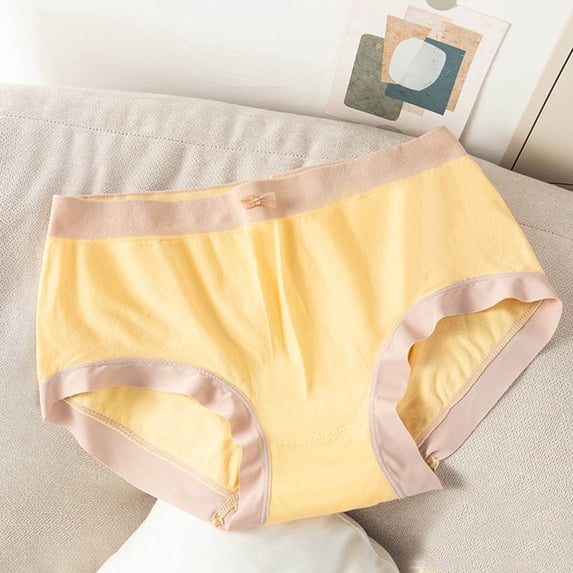 Teissuly Women's Color Underwear Sweet Breathable Mid-Waist Sexy Lace Seamless Briefs