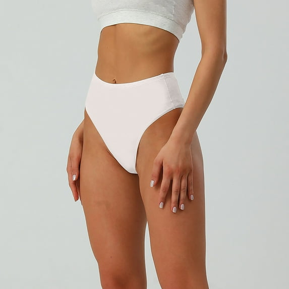 Teissuly Women's Cotton Half Wrapped Hip High Waist Solid Color Sexy Women's Pants Underwear