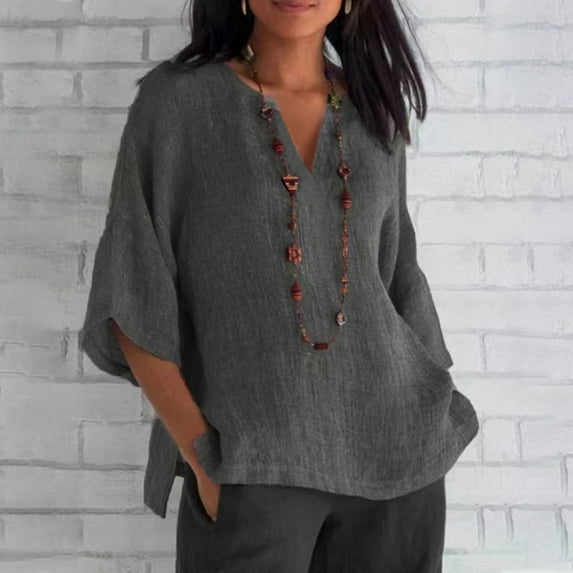 Teissuly Women's Fashion Casual Printing V-Neck Short Sleeve Loose T-Shirt Pullover Tops
