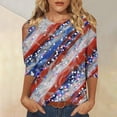 thumbnail image 1 of Teissuly Women's Fashion Printed T-shirt 3/4 Sleeves Blouse Round Neck Casual Tops, 1 of 5