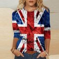 thumbnail image 1 of Teissuly Women's Fashion Printed T-shirt Mid-length 3/4 Sleeves Blouse Round Neck Casual Tops, 1 of 5