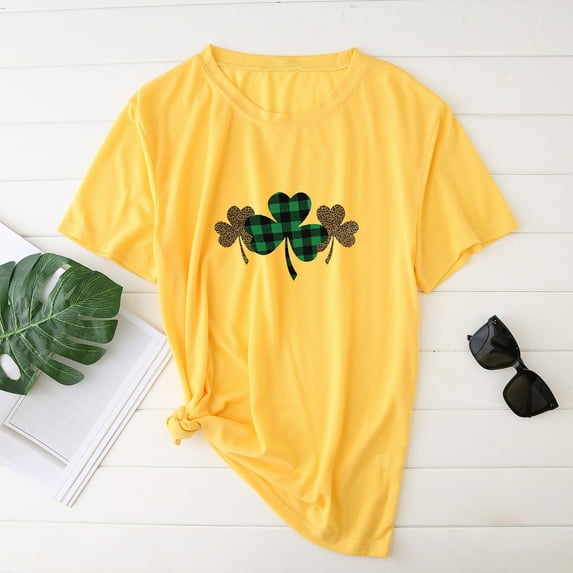 Teissuly Women's Fashion Summer Short Sleeve T Shirt Soft Casual Blouse Print Tops