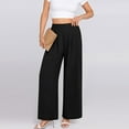 thumbnail image 1 of Teissuly Women's New Summer Solid Color Ice Silk Wrinkled Pants, 1 of 7