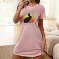 thumbnail image 1 of Teissuly Women's Oversized Short Nightgown Fashion Chest Print Short Sleeve Nightdress, 1 of 7