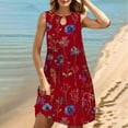 thumbnail image 1 of Teissuly Women's Round Neck Sleeveless Gradient Tie Dyed Beach Dress, 1 of 9