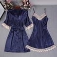 thumbnail image 1 of Teissuly Women's Satins Silk Lace Nightwear Dress Robe Two-Piece Pajamas Sets Homewear, 1 of 3