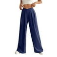 thumbnail image 1 of Teissuly Women's Solid Color Loose Pants Women's Pants, 1 of 5