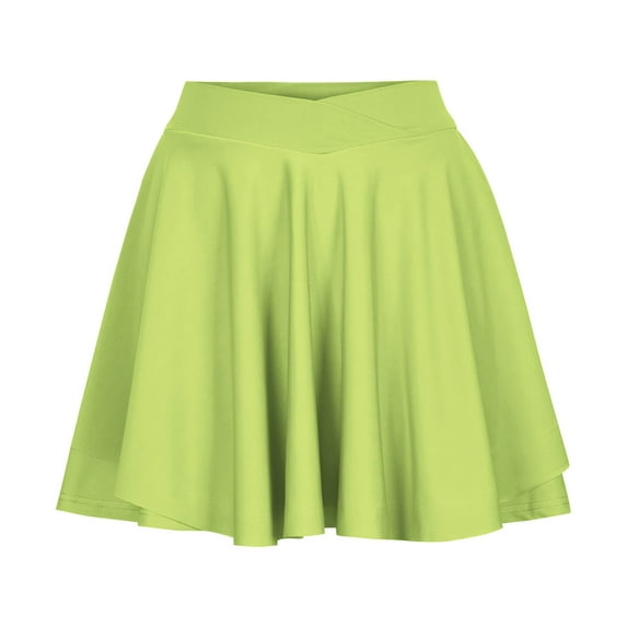 Teissuly Women's Sports Solid Color Pocket Yoga Pants Skirt With High Waist