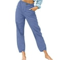 thumbnail image 1 of Teissuly Women's Summer High Waisted Pantts Summer Imitation Cotton And Linen Office Work Sport Pants, 1 of 5