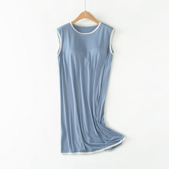 Teissuly Women's Suspenders Pajama Larage Size Women's Home Dress Short Pajama Dress With Chest Pad Thin Style Integrated Tank Color Lntegrated Half Sleeve