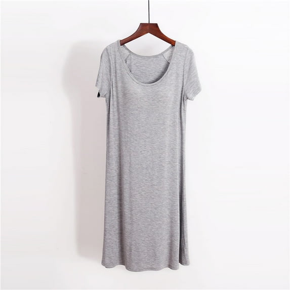 Teissuly Women's Suspenders Pajama Larage Size Women's Home Dress Short Pajama Dress With Chest Pad Thin Style Integrated Tank Color Lntegrated Half Sleeve
