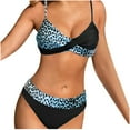 thumbnail image 1 of Teissuly Women's Two Piece Set Swimsuits Leopard Print Swimwear Beachwear, 1 of 5