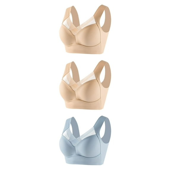 Teissuly Women's Underwire Underwear Thin Lace Solid Color Push-up Adjustment Bra