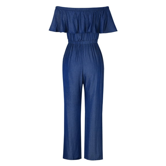 Teissuly Women's Wide Leg Ruffle Sleeveless Lace-Up Dress Pants