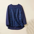 thumbnail image 1 of Teissuly Womens Loose Long-Sleeved Pleated Round Neck Artistic Retro Large Size Cotton Linen Shirt, 1 of 6