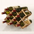 thumbnail image 1 of Teissuly Wooden Wine Rack, 10 Bottle Free Standing Wine Storage Racks Countertop, Stackable Stand Foldable Tabletop Bottle Holder Cabinets Shelf for Cellar Pantry Home Kitchen Bar, 1 of 5