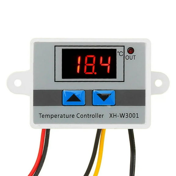 Teissuly XH-W3001 DC 110V-220V 1500W 10A Microcomputer Digital Temperature Controller Digital Display Thermostat Control Switch and NTC 10K Thermistor Sensors Digital Temperature Probe