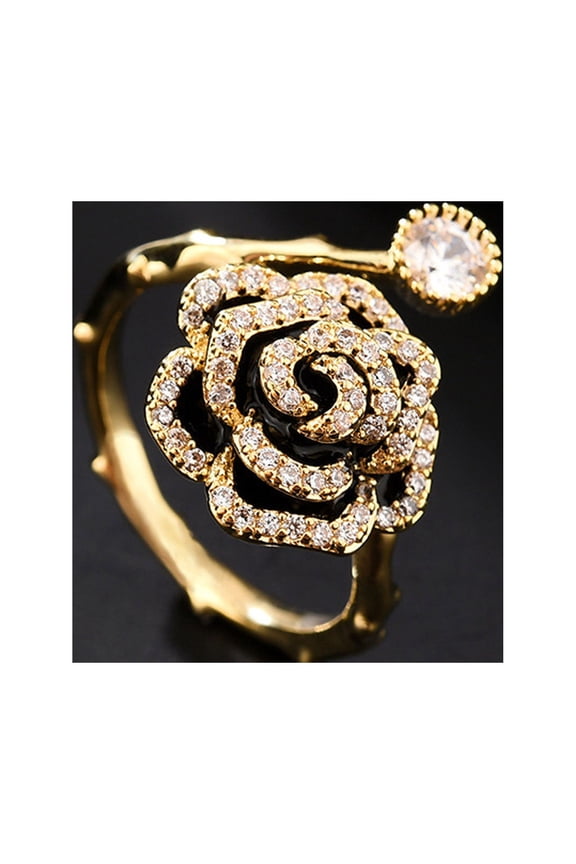 Zircon Pure Copper Gold-plated Rose Elegant Temperament Flower
