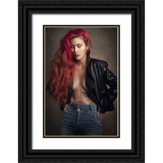 Tejada, Cesar 13x18 Black Ornate Wood Framed with Double Matting Museum Art Print Titled - Stronger Than Ever