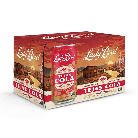 Lady Bird Tejas Cola 6 pack - Gluten Free, Vegan, Low Sugar