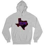 Tejas Novelty Texas State Pride Fashion Design Novelty Cotton Hoodie Sweatshirt Heather Grey