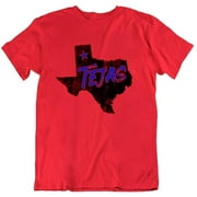 Tejas Novelty Texas State Pride Funny Novelty Fashion Design Cotton T-Shirt Red