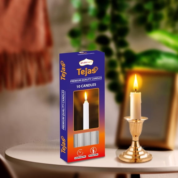 Tejas Premium Unscented Taper Candles 6 Inch Ivory (30 Pcs) Refined Smokeless & Dripless Candlesticks for Elegant Home Dcor, Table Settings, Dinner, Emergency Light & Special Occasions