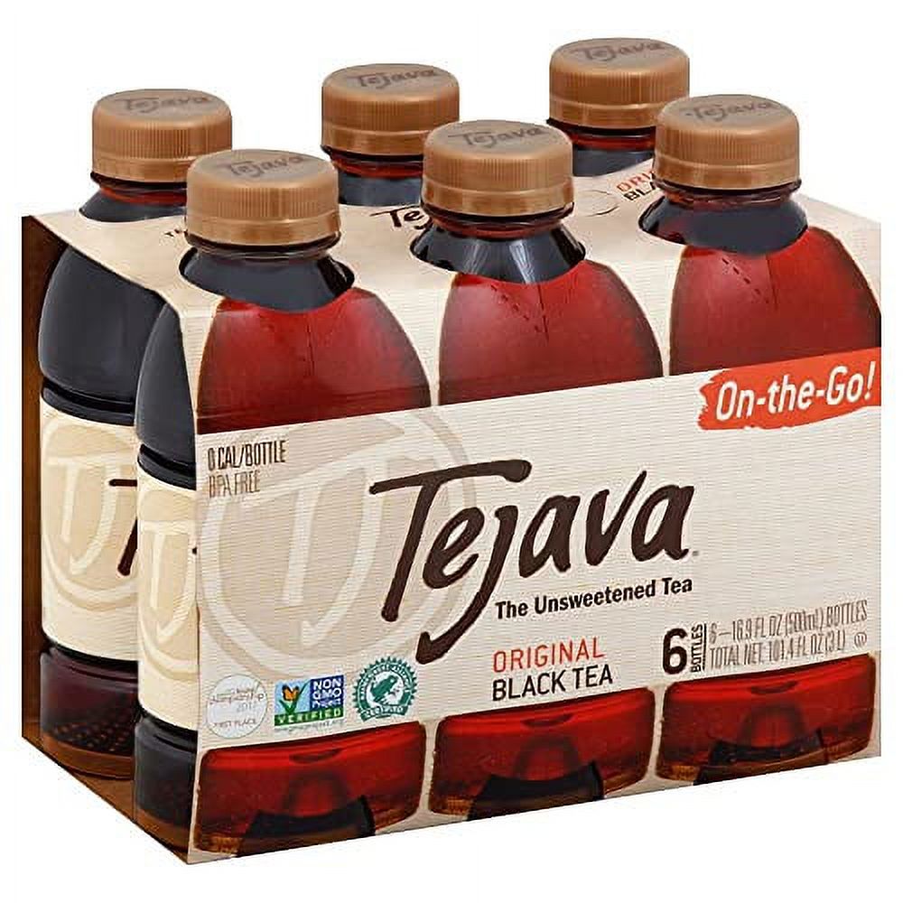 Tejava Original Unsweetened Black Iced Tea, 6 Pack, 16.7oz PET Bottles ...