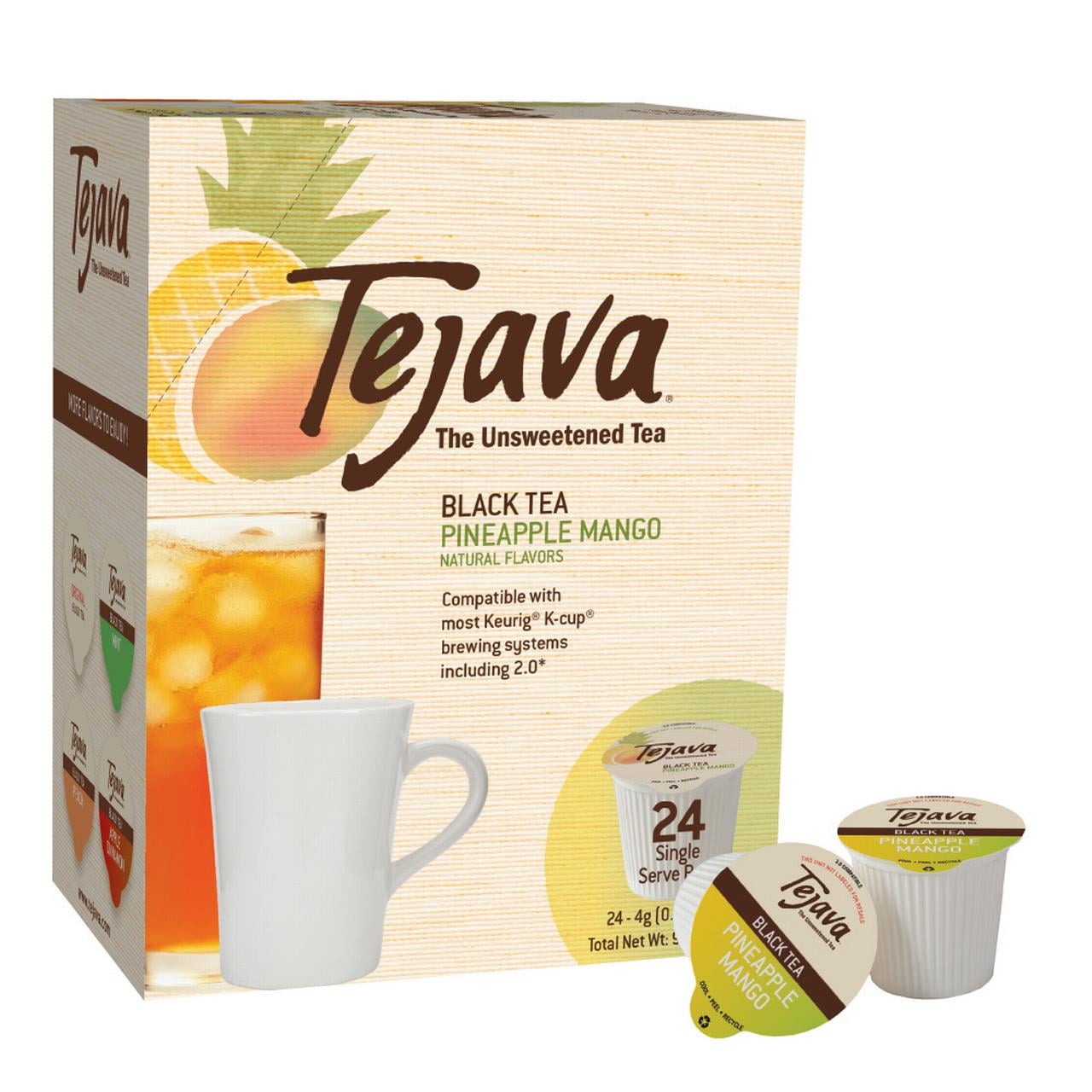 Tejava Pineapple Mango Black Iced Tea Pods, 24 Pack Single Serve Cups