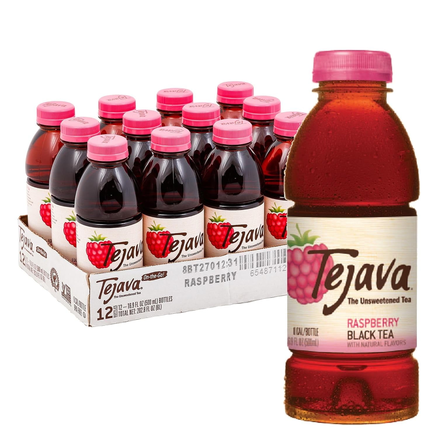 Tejava Healthy Raspberry Black Iced Tea, 16.9oz PET Bottles, Non-GMO ...