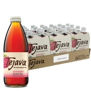 Tejava Unsweetened Raspberry Black Tea Glass Bottles, 12 Fl Oz, 24 Pack
