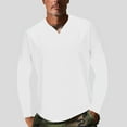 thumbnail image 1 of Tejiojio 2025 Men's Fashion Casual Pullover Solid Color Splice Long Sleeve V-Neck Blouses Men's and Big Men's Classic Tops, 1 of 9