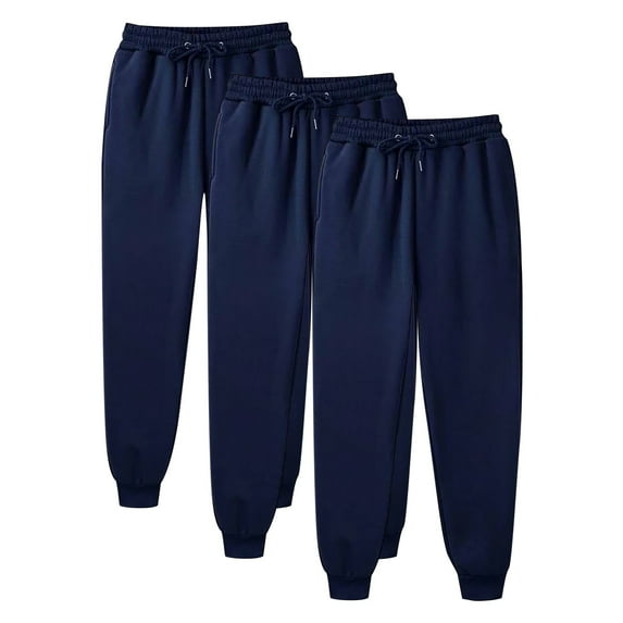 Tejiojio 3PC Men's Pants Sweatpants Hip-hop Pants Legging Padded Men's Casual Trousers And Trousers Plus Velvet Thick Solid Color Running Fitness Sports Pants