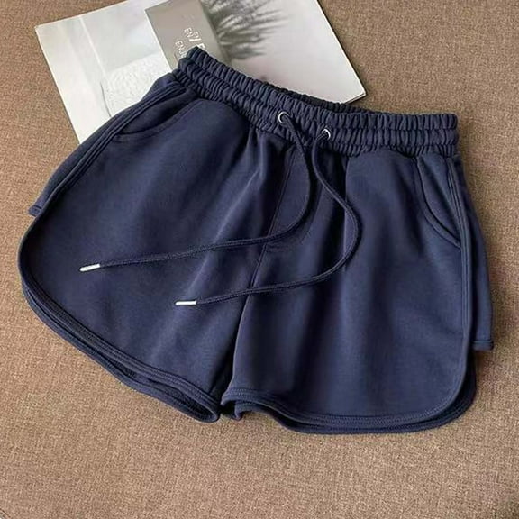 Tejiojio Active Women's Summer Clearance Fashion Womens Drawstring Casual Elastic Waist Loose Solid Shorts Pants