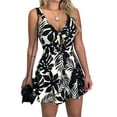 thumbnail image 1 of Tejiojio Active Women's Summer Clearance Women Fashion Bandage Backless V-Neck Sleeveless Casual Printing Short Jumpsuit, 1 of 6